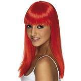 Long Wigs Fancy Dress Smiffys Glamourama Wig Neon Red