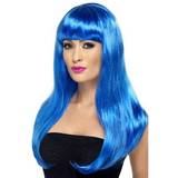 Blue Long Wigs Fancy Dress Smiffys Babelicious Wig Blue