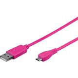 Pink - USB Cable Cables MicroConnect USB A - Micro USB B 2.0 1m