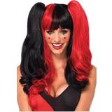 Super Heroes & Villains Long Wigs Fancy Dress Leg Avenue Harlequin Wig Black/Red