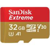 MicroSDHC Memory Cards SanDisk Extreme MicroSDHC Class 10 UHS-I U3 V30 A1 100/60MB/s 32GB +Adapter