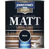 Johnstones Mattes Paint Johnstones Speciality Matt Metal Paint, Wood Paint Black 0.75L