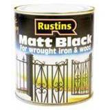 Water-borne Paint Rustins Quick Dry Black Matt Wood Paint, Metal Paint Black 0.5L