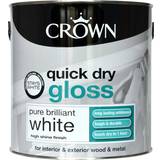 Crown Quick Dry Gloss Metal Paint, Wood Paint Brilliant White 2.5L