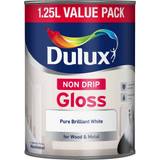 Dulux Non Drip Gloss Wood Paint, Metal Paint White 1.25L