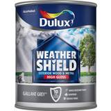 Dulux grey gloss paint Dulux Weathershield Exterior Metal Paint, Wood Paint Grey 0.75L