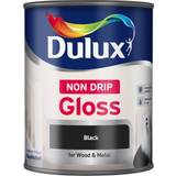 Dulux non drip gloss paint Dulux Non Drip Gloss Wood Paint, Metal Paint Black 0.75L
