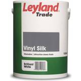 Leyland Trade Vinyl Silk Wall Paint, Ceiling Paint Brilliant White 5L