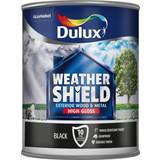 Dulux Weathershield Exterior Wood Paint, Metal Paint Black 0.75L