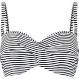 Elastane/Lycra/Spandex Bikini Tops Panache Anya Stripe Bandeau Bikini Top - Black/White