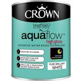 Crown Aquaflow Metal Paint, Wood Paint Brilliant White 0.75L