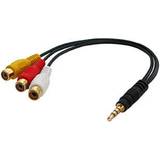 RCA Cables - Round Lindy 3RCA-3.5mm M-F 0.2m