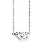Thomas Sabo Pendant Necklaces Thomas Sabo Heart Together Small Necklace - Silver/Transparent