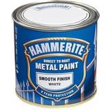 White Paint Hammerite Direct to Rust Smooth Effect Metal Paint White 0.25L