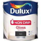 Dulux Non Drip Gloss Wood Paint, Metal Paint Black 2.5L
