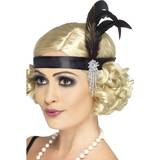 20's Accessories Fancy Dress Smiffys Satin Charleston Headband Black