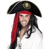 Men Headgear Smiffys Pirate Hat Black Red & Gold