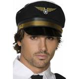 Uniforms & Professions Caps Fancy Dress Smiffys Pilots Cap Black