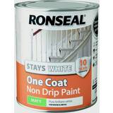 Ronseal Stays White One Coat Non Drip Wood Paint White 0.75L