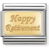 Stainless Steel Charms & Pendants Nomination Composable Classic Happy Retirement Link Charm - Silver/Gold
