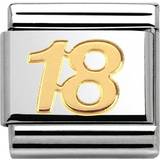 Stainless Steel Charms & Pendants Nomination Composable Classic Link Gold Number 18 Charm - Silver/Gold