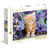 Clementoni High Quality Collection Ginger Cat in Flowers 500 Pieces