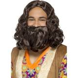 Hippie Short Wigs Fancy Dress Smiffys Hippie/Jesus Wig & Beard Set