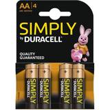 Duracell Batteries - Flash Light Battery Batteries & Chargers Duracell AA Simply Compatible 4-pack