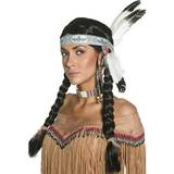 Wild West Long Wigs Fancy Dress Smiffys Native American Inspired Wig Black