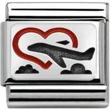 Nomination Composable Classic Plates Honeymoon Charm - Silver/Red