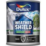 Dulux Black - Metal Paint - Top Coating Dulux Weathershield Quick Dry Exterior Wood Paint, Metal Paint Black 0.75L