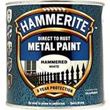Hammerite Outdoor Use - White Paint Hammerite Direct to Rust Hammered Effect Metal Paint White 2.5L