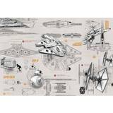 Beige - Digital Prints Wallpapers Komar Star Wars Blueprints (8-493)