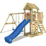 Jungle Gyms - Slide Playground Wickey Climbing Frame with Wooden Roof Multiflyer