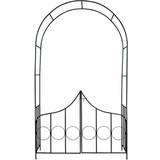 Tectake Trellises tectake Metal garden arch with gate 140x240cm