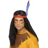 Wild West Long Wigs Fancy Dress Smiffys Black Indian Brave Wig