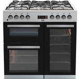Dual Fuel Ovens Gas Cookers Beko KDVF90X Stainless Steel
