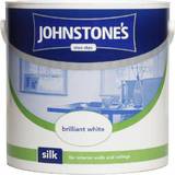 Johnstones Wall Paints - White Johnstones Silk Ceiling Paint, Wall Paint Brilliant White 2.5L