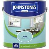 Johnstones Blue - Ceiling Paints Johnstones Silk Ceiling Paint, Wall Paint Aqua, Duck Egg 2.5L