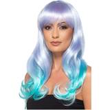 Blue Long Wigs Fancy Dress Smiffys Fashion Unicorn Pastel Wig Wavy Long