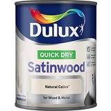 Dulux Off-white Paint Dulux Quick Dry Satinwood Wood Paint, Metal Paint Natural Calico 0.75L