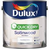 Dulux White Paint Dulux Quick Dry Satinwood Wood Paint Brilliant White 2.5L