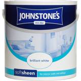 Johnstones Wall Paints - White Johnstones Soft Sheen Ceiling Paint, Wall Paint Brilliant White 2.5L
