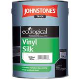 Johnstone's Trade Ceiling Paints - White Johnstone's Trade Vinyl Silk Ceiling Paint, Wall Paint Brilliant White 10L