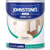 Johnstones Beige Paint Johnstones One Coat Quick Dry Satin Metal Paint, Wood Paint Magnolia 0.75L