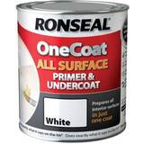 Ronseal Metal Paint - White Ronseal One Coat All Surface Primer & Undercoat Wood Paint, Metal Paint White 0.75L