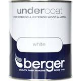 Berger Undercoat Metal Paint, Wood Paint White 0.75L