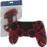 Controller Grips ZedLabz Controller Soft Silicone Rubber Skin Grip Cover with Ribbed Handle - Camo Red (Playstation 4)