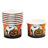 Paper Cup Neviti Graveyard Gathering Halloween Treat Tubs Orange 8-pack