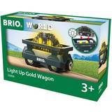 Wooden Toys Train BRIO Light Up Gold Wagon 33896